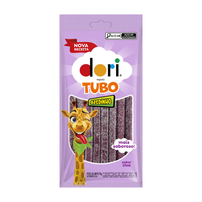 Regaliz Ácido Dori Sabor Uva Tubo X 70G