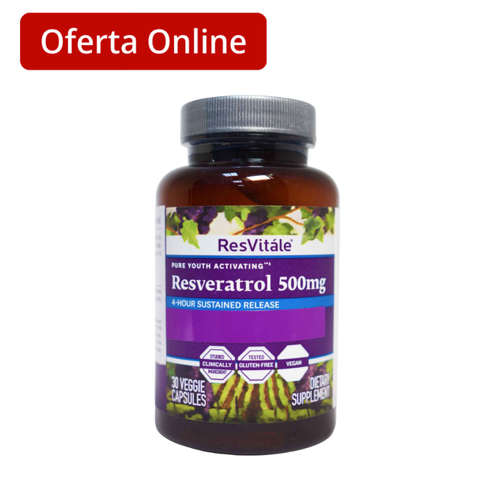 Resveratrol 500Mg Suplemento X 30 Capsulas