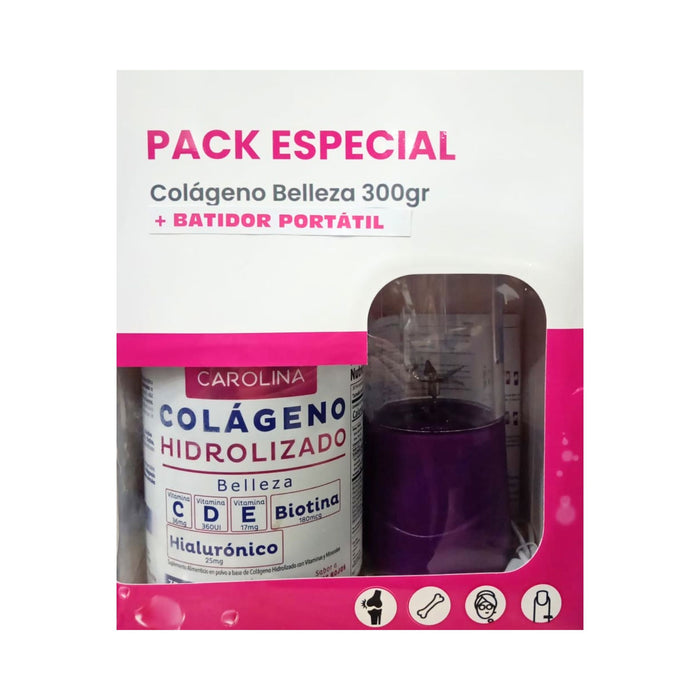 Pack Colagéno Carolina Belleza X 300G+Batidor