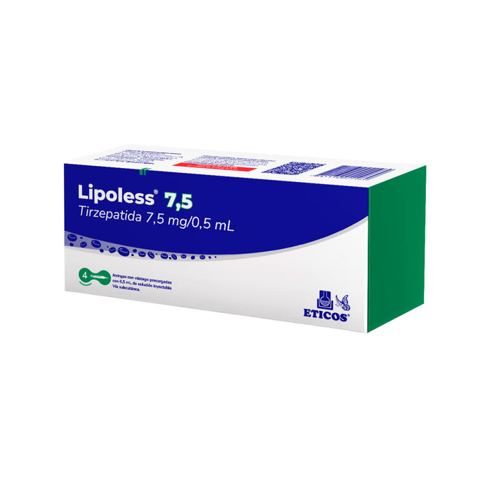 Lipoless Tirzepatida 7.5/0.5Ml Sc Caja x 4 Jeringas Prellenadas