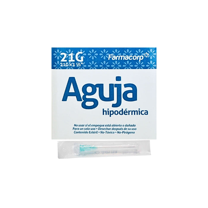 Aguja Descartable Farmacorp 21 X 1 1/2 X Unidad