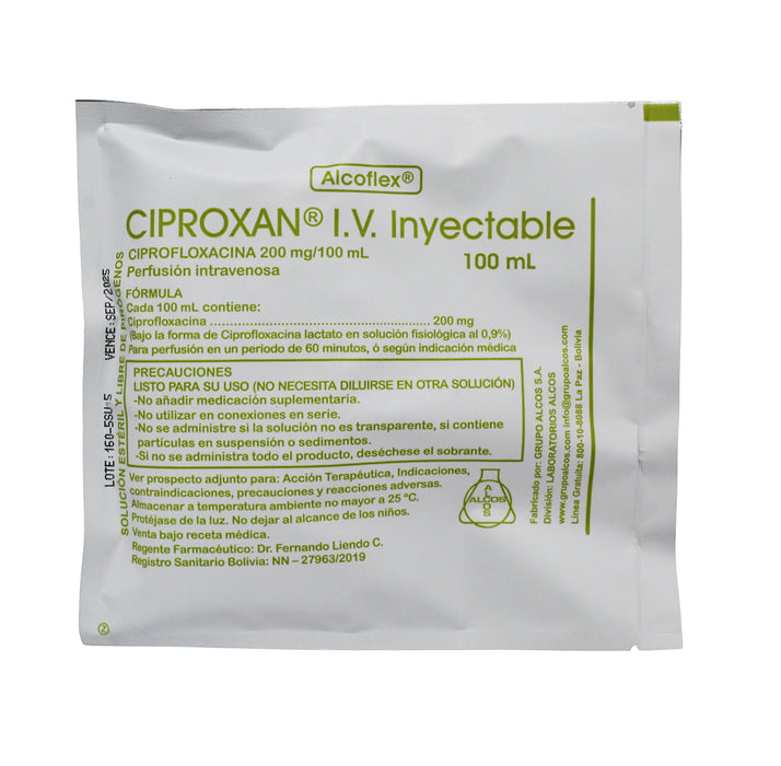 Ciproxan Ciprofloxacina 200Mg X 100Ml