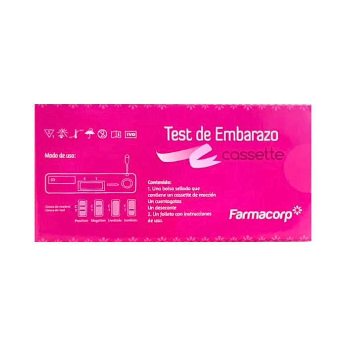 Test De Embarazo Hcg Urine Cassette Farmacorp X Unidad