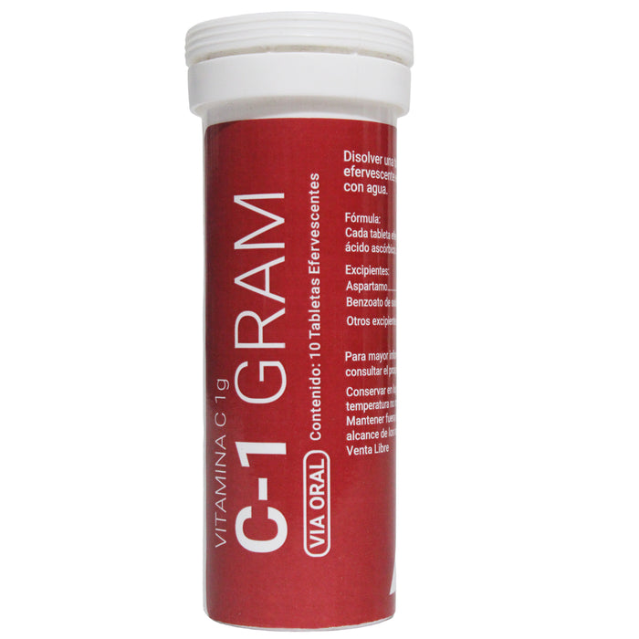 C-1Gam Vitamina C X 10 Tabletas Efervescente