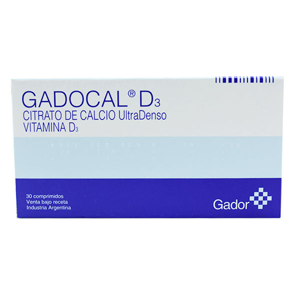 Gadocal D3 Citrato De Calcio 1500Mg Calcio 315Mg Y Vitamina D3 400Ui X Tableta