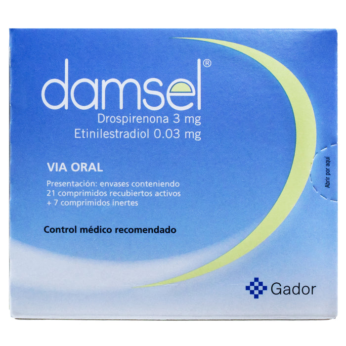 Damsel Drospirenona 3Mg Y Etinil Estradiol 0.03Mg X 28 Comprimidos