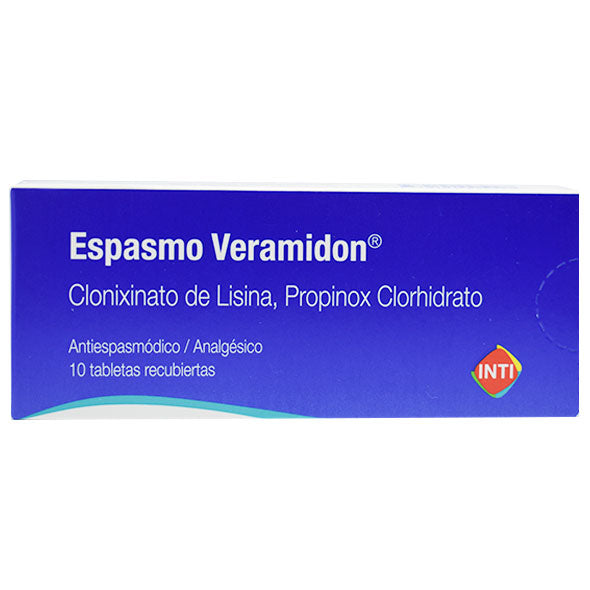 Espasmo Veramidon Propinoxato Clorhidrato 10Mg Y Clonixinato De Lisina 250Mg X Tableta