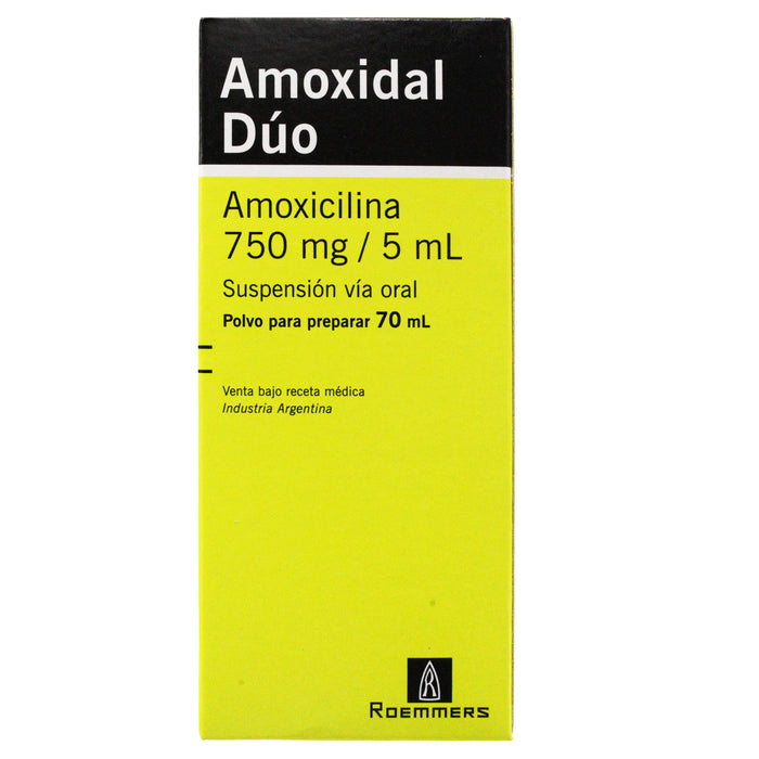 Amoxidal Duo 750Mg Susp X 70Ml Amoxicilina