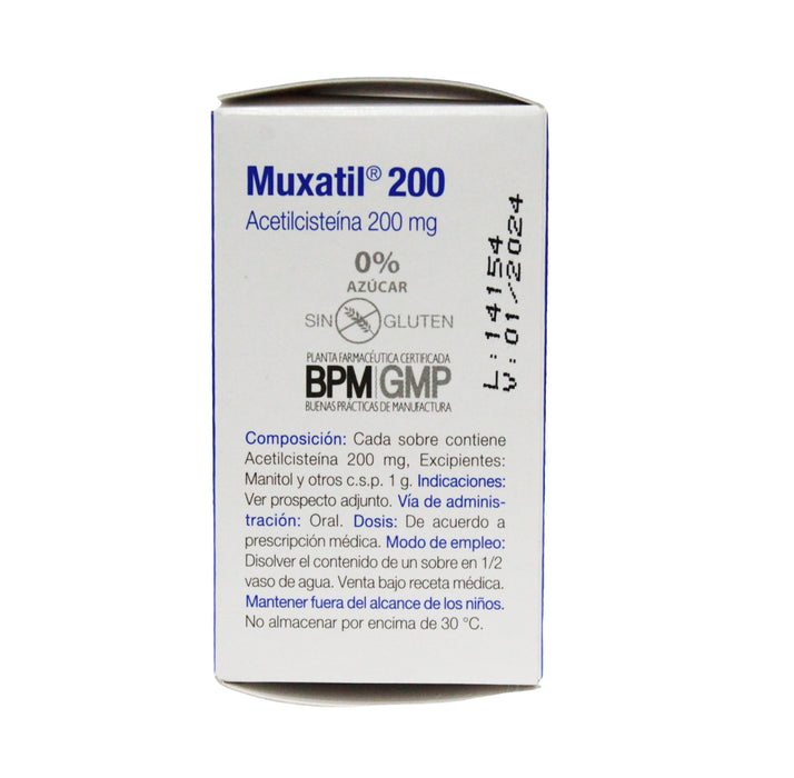 Muxatil 200Mg Acetilcisteina X Sobre