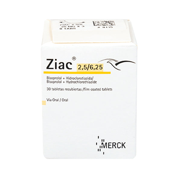 Ziacisoprolol Fumarato 2.5Mg Y Hidroclorotiazida 6.25Mg X Tableta