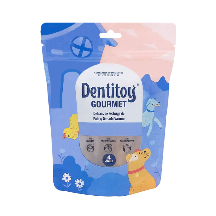 Snack Para Perro Dentitoy Pechuga Pato Y Vacuno X 4 Unidades