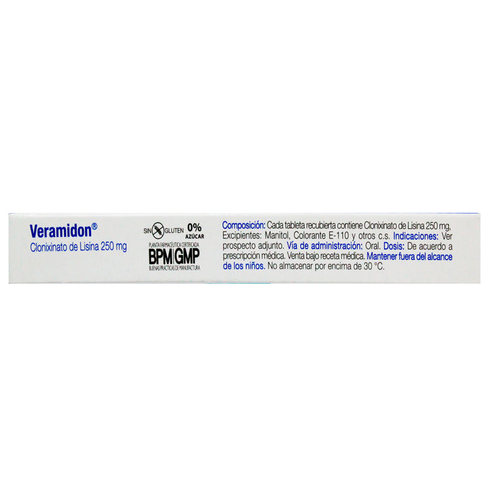 Veramidon 250Mg Clonixinato Lisina X Tableta