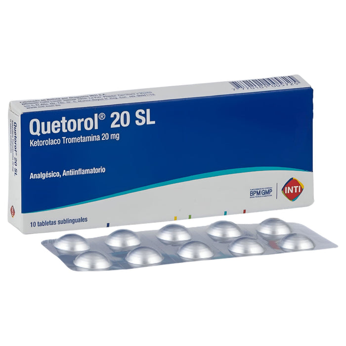 Quetorol 20Mg Ketorolaco X Tableta Sublingual