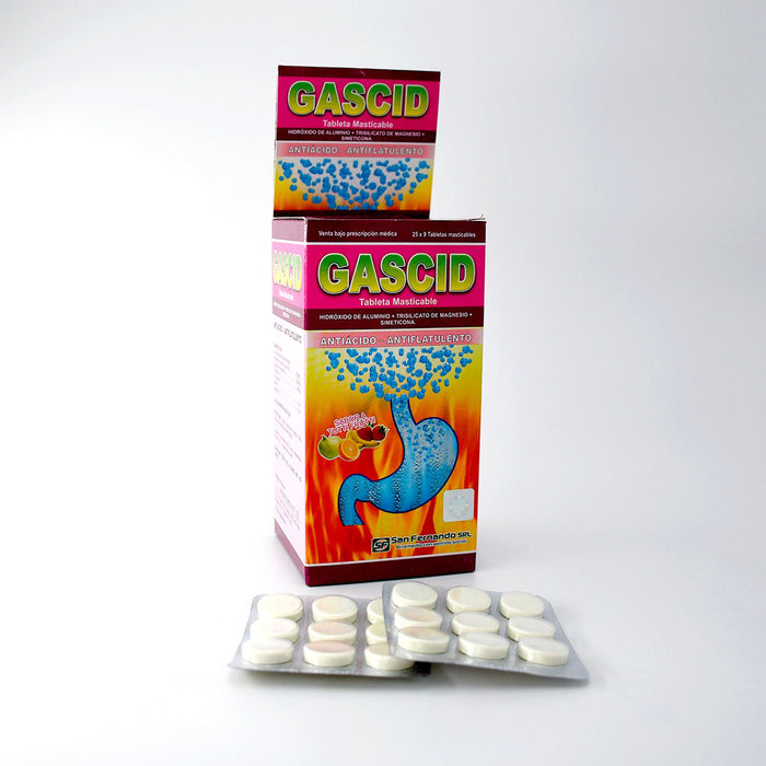 Gascid Antiacido-Antiflatulento Tuti Fruti X Tableta