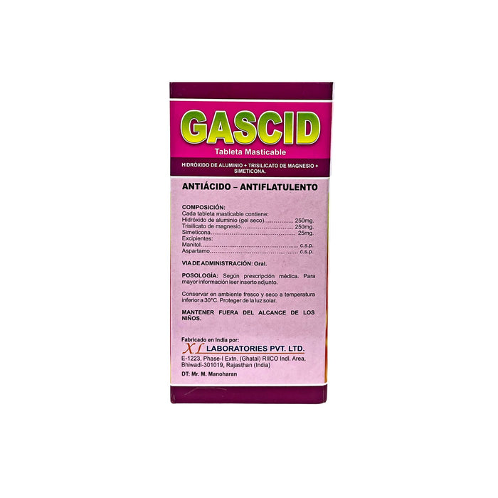 Gascid Antiacido-Antiflatulento Tuti Fruti X Tableta