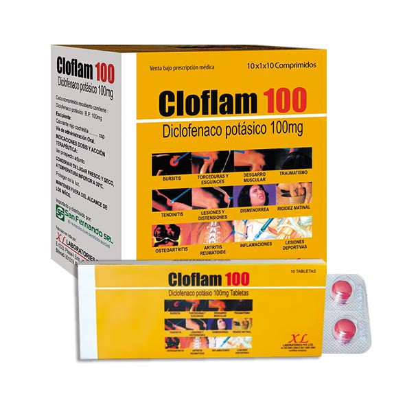 Cloflam 100 Diclofenaco Potasico 100Mg X Tableta