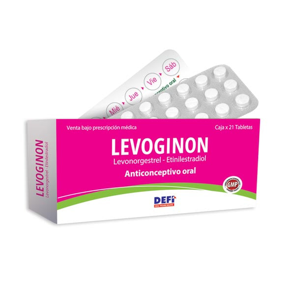 Levoginon Levonorgestrel 0.15Mg Y Etinil Estradiol 0.03Mg X 21 Tabletas
