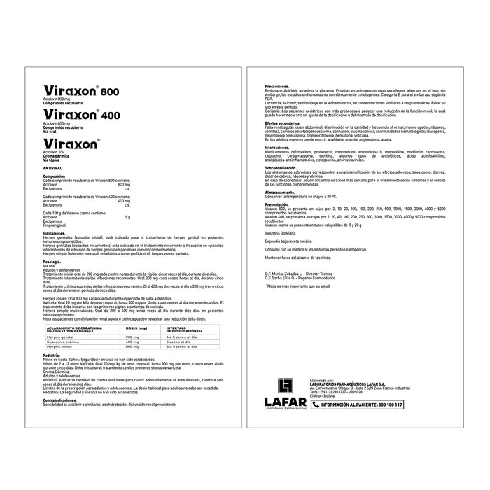 Viraxon Aciclovir 0.05 Crema X 5G