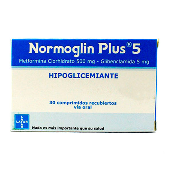 Normoglin Plus Metformina 500Mg Y Glibenclamida 5Mg X Tableta