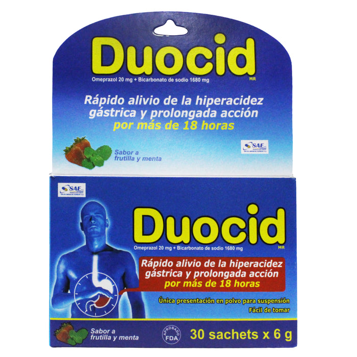 Duocid Omeprazol 20Mg Y Bicarbonato De Sodio 1680Mg X Sobre