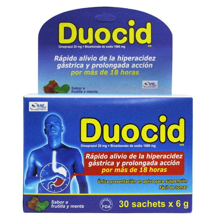 Duocid Omeprazol 20Mg Y Bicarbonato De Sodio 1680Mg X Sobre