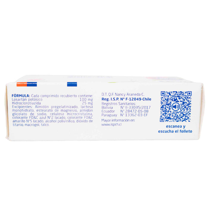 Simperten D Losartan Potasico 100Mg Y Hidroclorotiazida 25Mg X Tableta