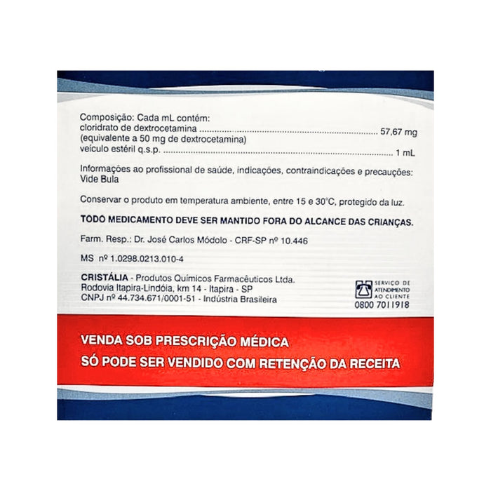 Ketamina 500Mg Im-Iv Genérico X Ampolla 10 Ml