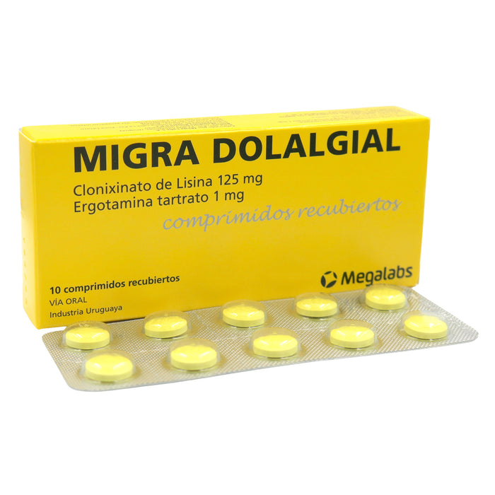 Migradolalgial Clonixinato De Lisina 125Mg Y Ergotamina Tartrato 1Mg X Tableta