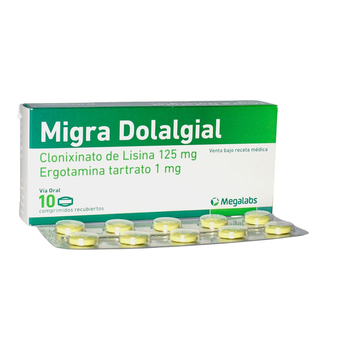 Migradolalgial Clonixinato De Lisina 125Mg Y Ergotamina Tartrato 1Mg X Tableta