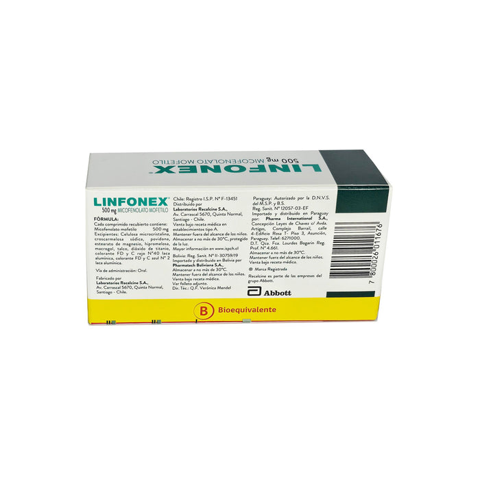 Linfonex Micofenolato Mofetilo 500Mg X Comprimido
