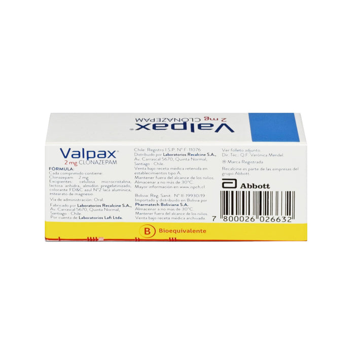 Valpax Clonazepam 2Mg X Comprimido