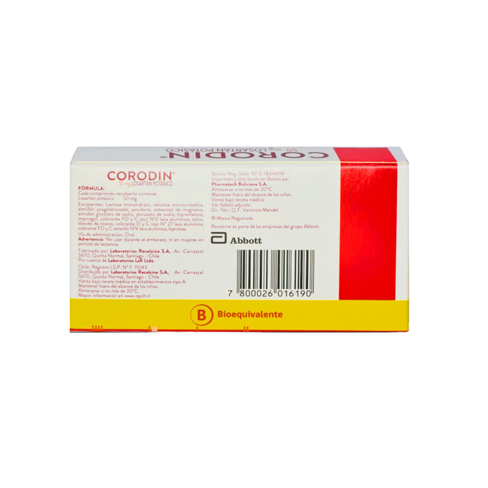 Corodin Losartán Potásico 50Mg X Comprimido