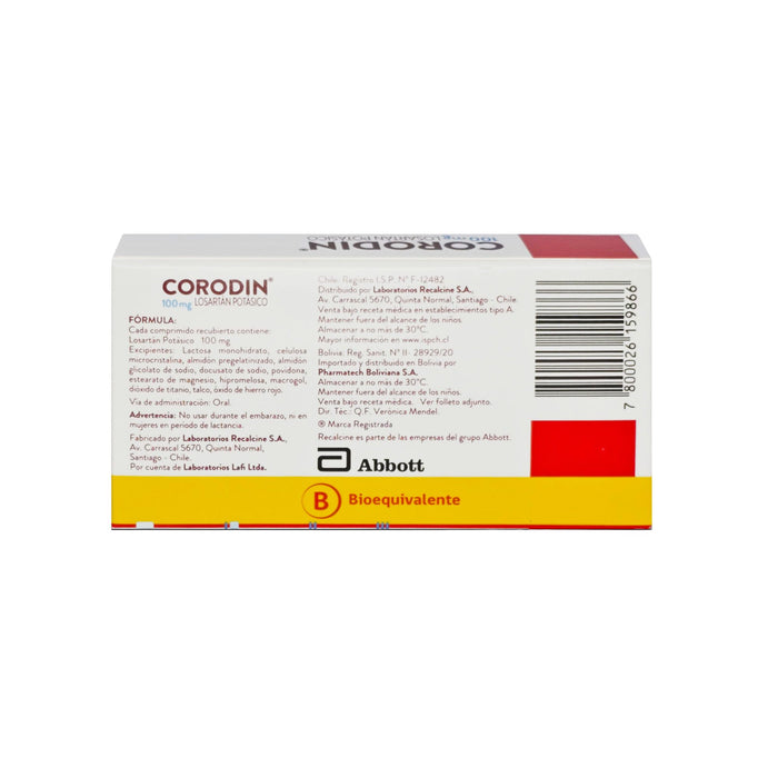 Corodin Losartán Potásico 100Mg X Comprimido