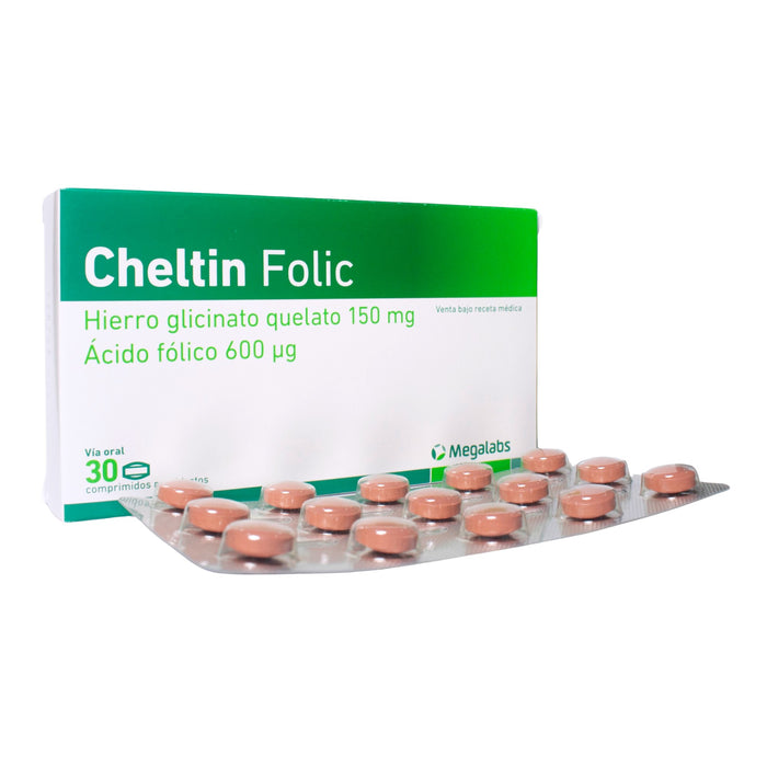 Cheltin Folic Hierro Glicinato 150Mg Y Acido Folico 600Mcg X Tableta