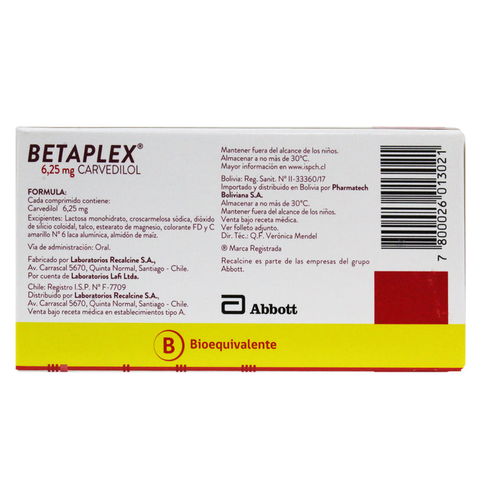 Betaplex 6.25Mg Carvedilol X Tableta
