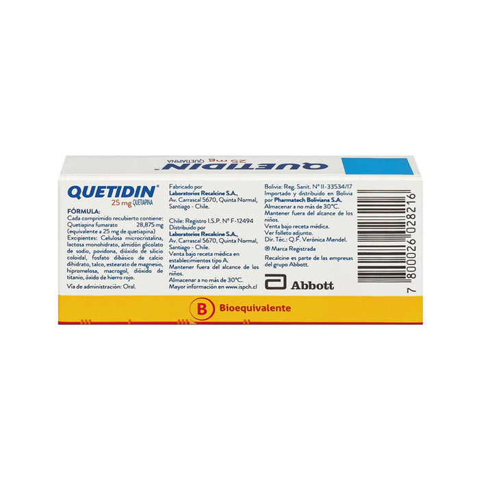 Quetidin Quetiapina 25Mg X Comprimido