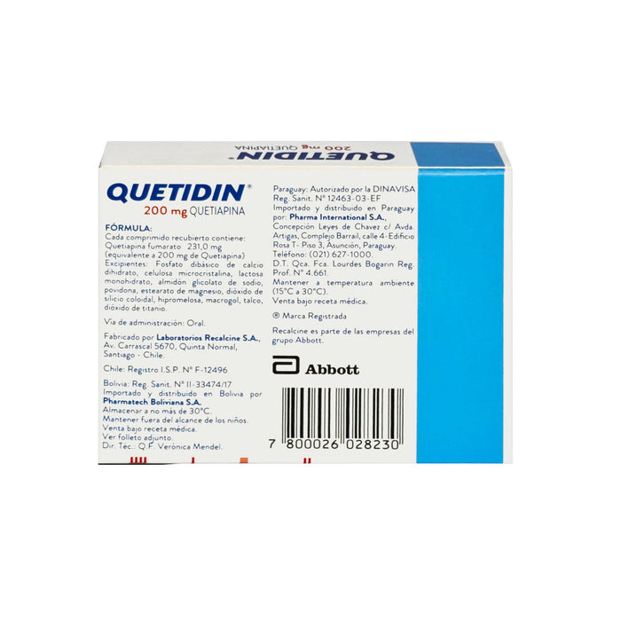 Quetidin Quetiapina 200Mg X Comprimido