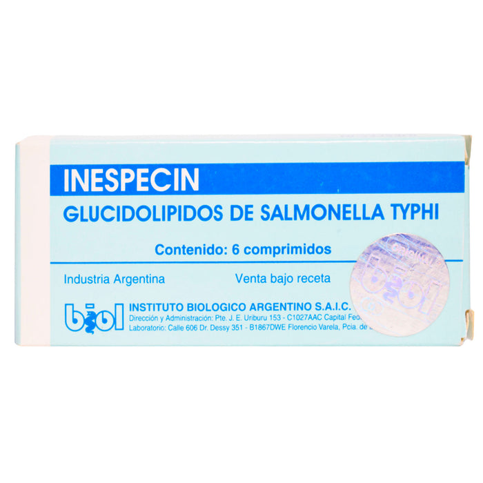 Inespecin Glucocidolipidos De Salmonella Typhi X Tableta