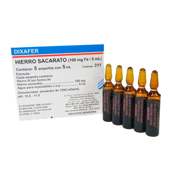 Dixafer Hierro Sacarato 20Mg Y 5Ml X Ampolla