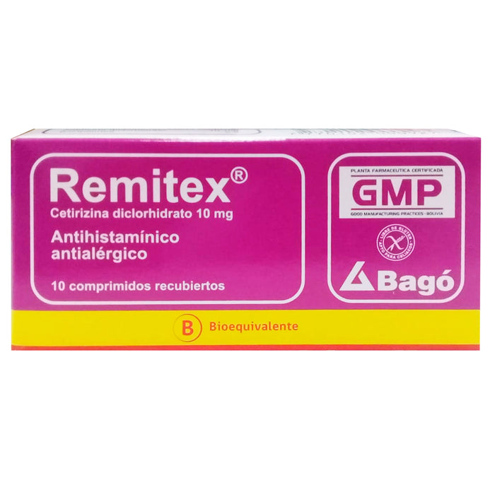 Remitex 10Mg Cetirizina X Tableta