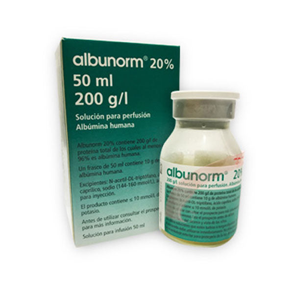 Albunorm 20 Albumina Humana 0.20 Y 50Ml X Ampolla