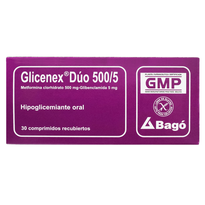 Glicenex Duo 500Mg Metformina Y 5Mg Glibenclamida X Tableta