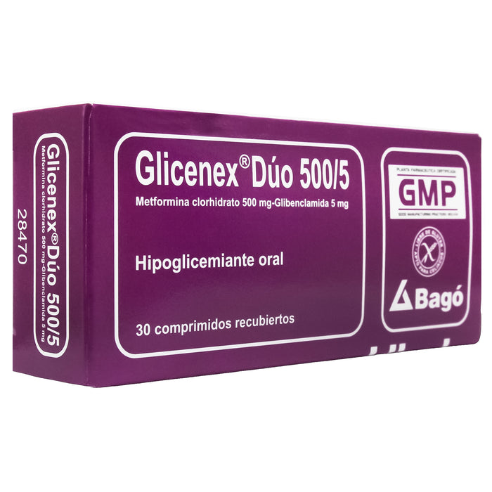 Glicenex Duo 500Mg Metformina Y 5Mg Glibenclamida X Tableta