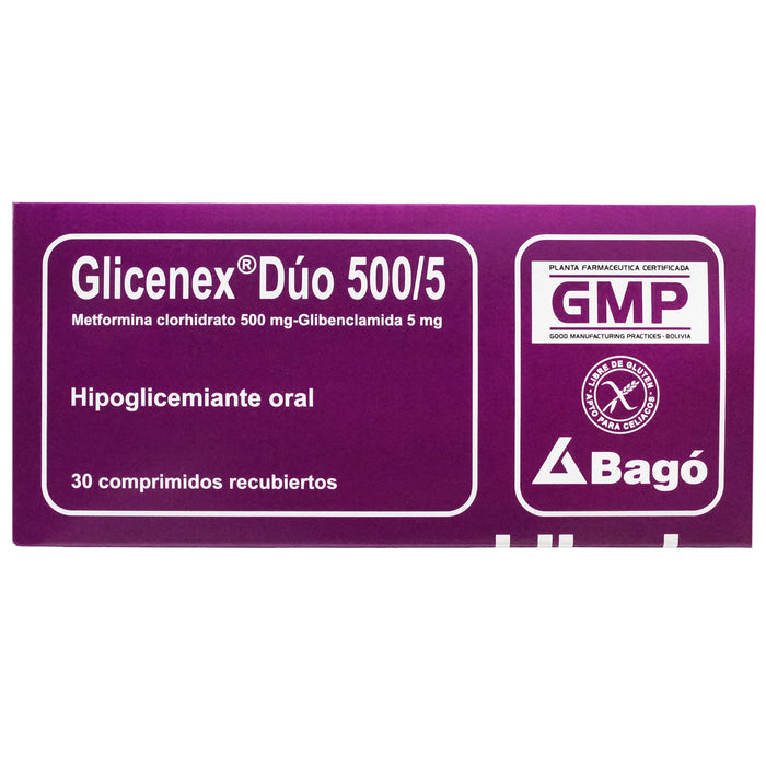 Glicenex Duo 500Mg Metformina Y 5Mg Glibenclamida X Tableta