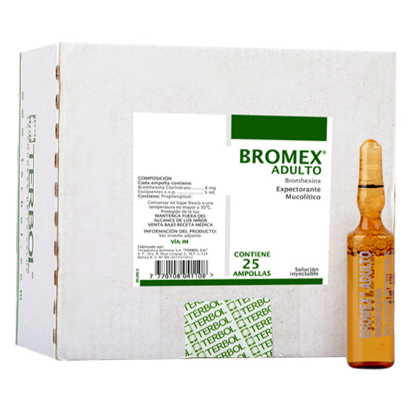 Bromex Adulto Bromhexina Clorhidrato 4Mg Y 5Ml X Ampolla