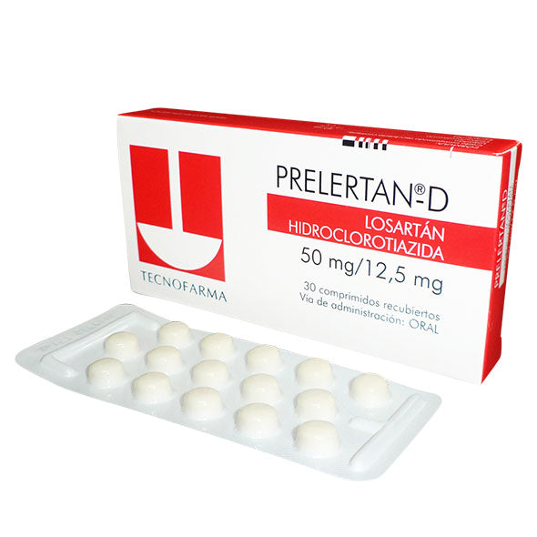 Prelertan D Losartan Potasico 50Mg Y Hidroclorotiazida 12.5Mg X Tableta