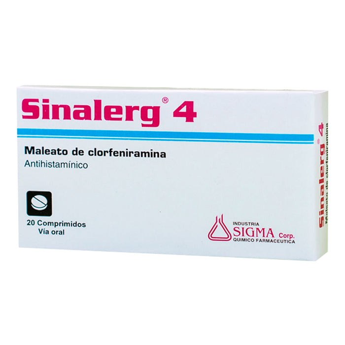 Sinalerg 4Mg Clorfeniramina X Tableta