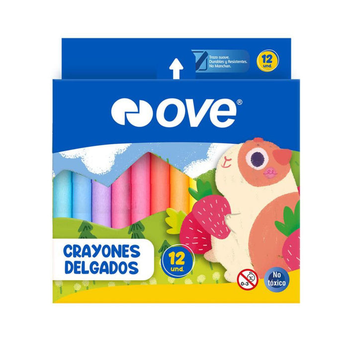 Crayones Ove Delgados  X 12 Unidades
