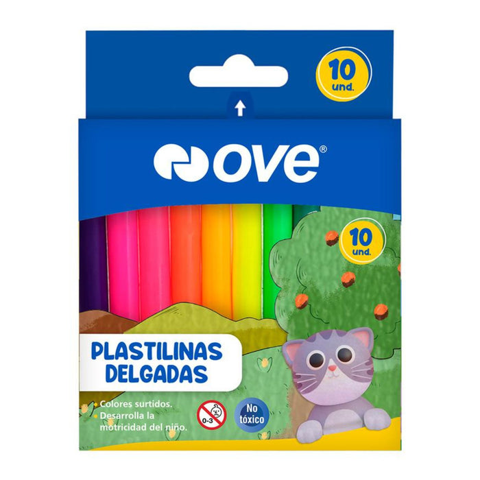 Plastilina Ove Delgadas Caja X 10 Unidades