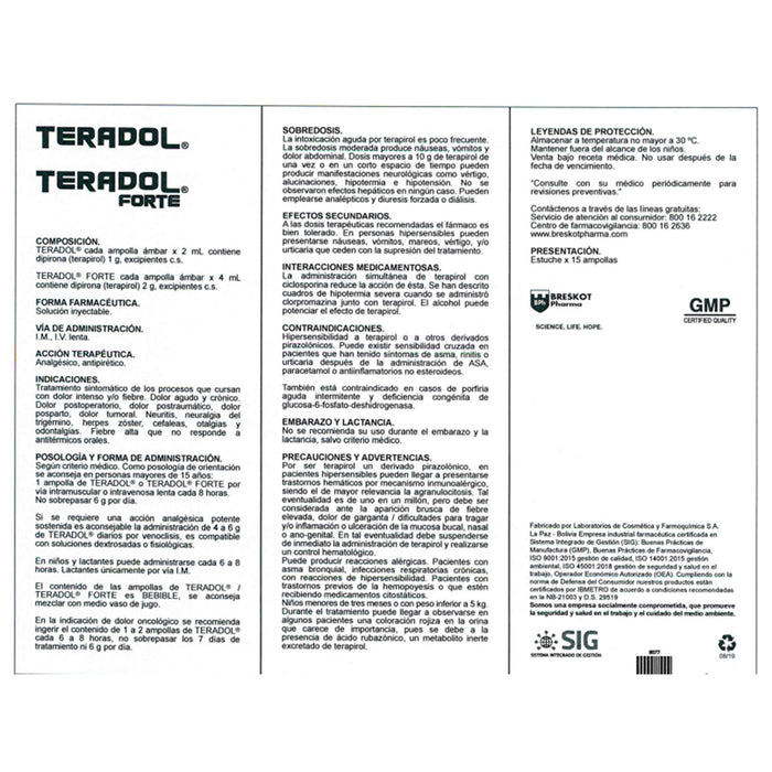 Teradol Forte Terapirol 2G Y 4Ml X Ampolla